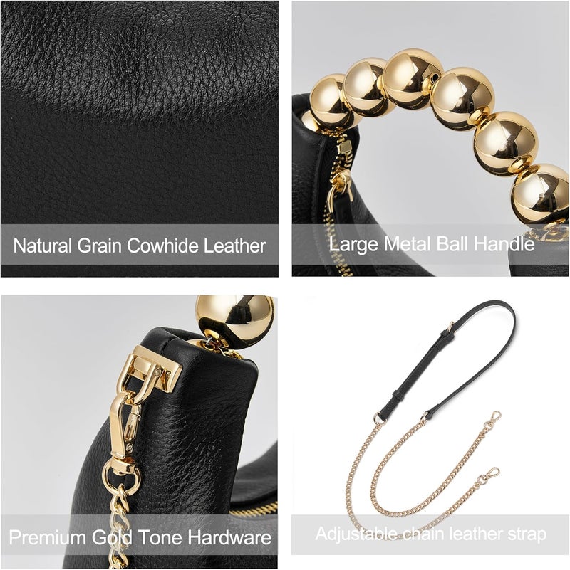 DORIS&JACKY Store حقيبة كلتش صغيرة بحمالة علوية للنساء مصممة كروس بودي مع مقبض لؤلؤي وحزام سلسلة - Image 3